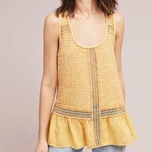 ANTHROPOLOGIE  ERI ALI YELLOW GOLD SAVOIA L TOP